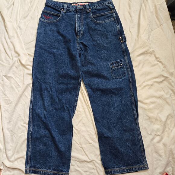 PJL Industries Mens Size 36x33 Pepe Jeans Carpenter Dark Wash Y2K Baggy *read* - Picture 7 of 16